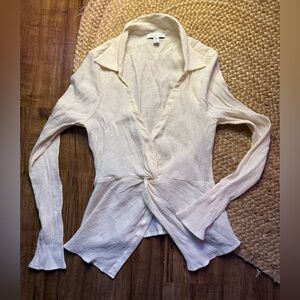 Topshop Off-White Textured Blouse